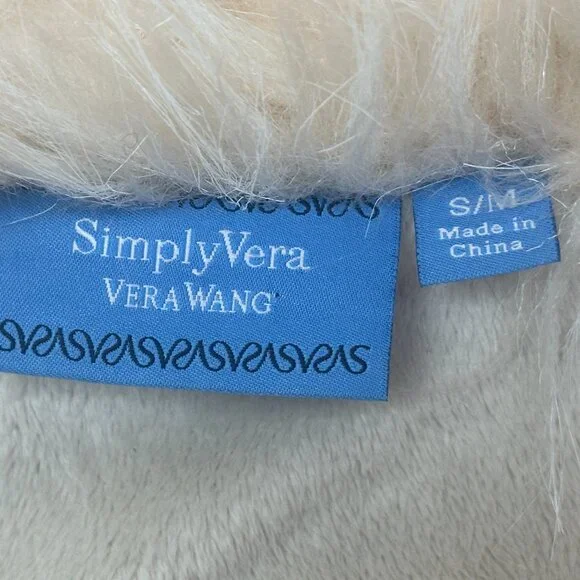Simply Vera - Vera Wang - Front Stole Cream Faux Fur & Suede Vest - S/M - Picture 8 of 9